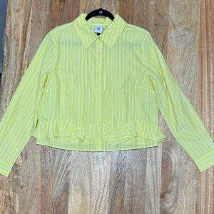 CAbi Yellow and White Striped Top